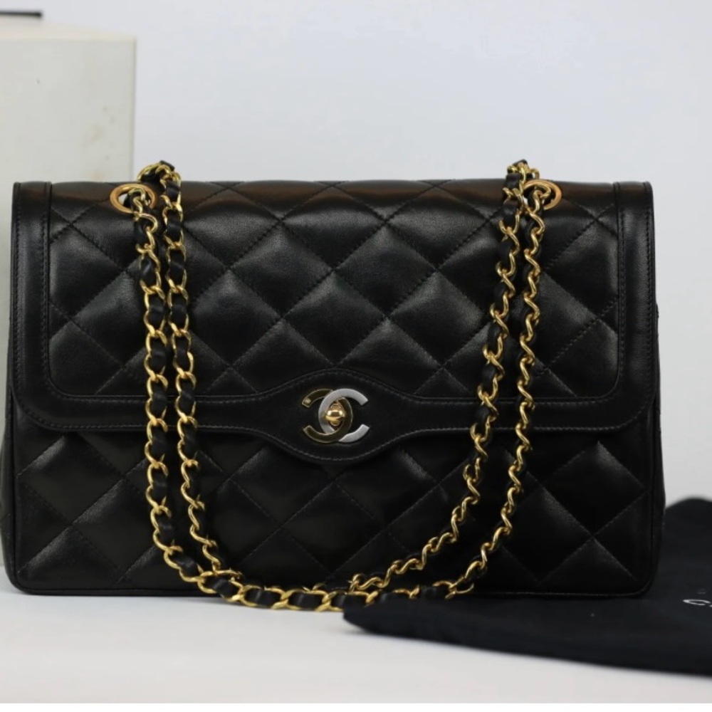 💯💎Authentic 💎CHANEL Paris Limited Edition Lambskinn Double Flap - Picture 5 of 14